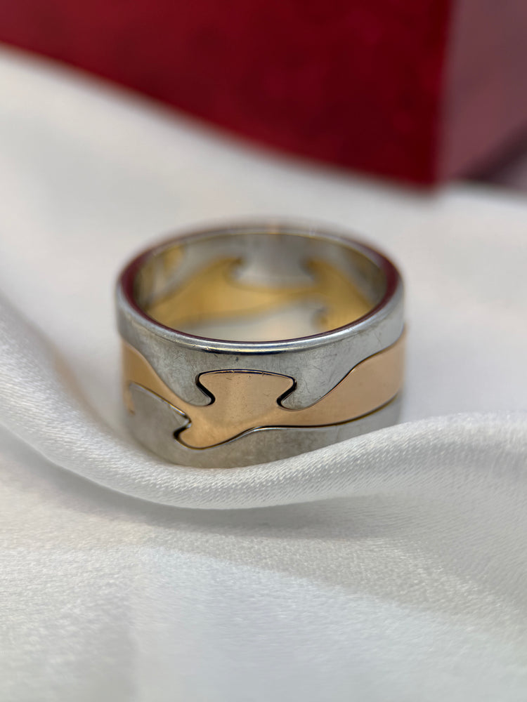 Georg Jensen Fusion Ring i Röd- och Vitguld – Nina Koppel, Storlek 65