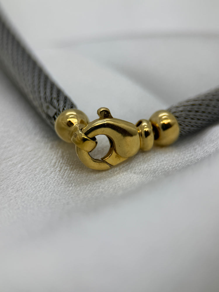 18K Rödguld & Stål Collier – 25.3g, 42.5 cm