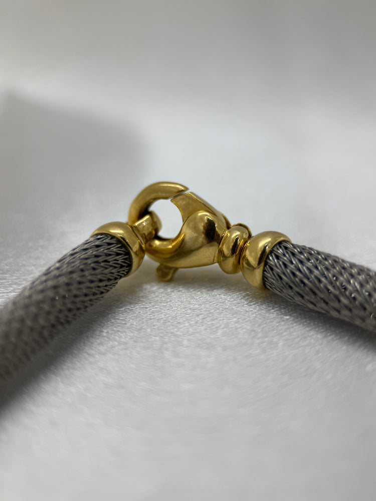 18K Rödguld & Stål Collier – 25.3g, 42.5 cm
