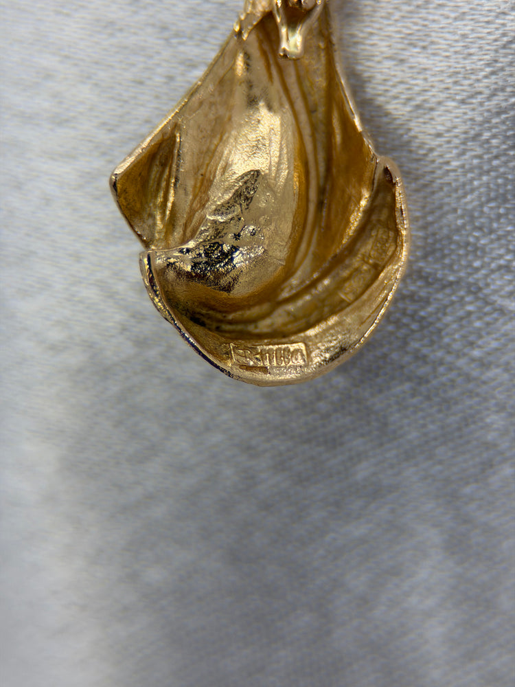 18K Guldhänge med odlad pärla – 3.4g, 2.8 cm