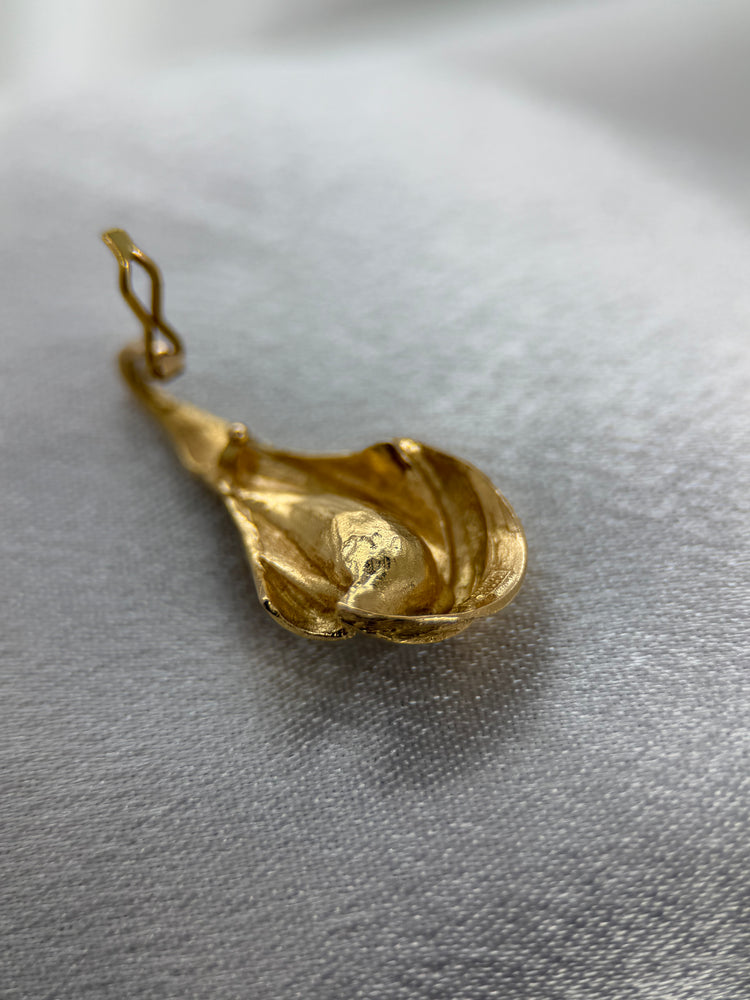 18K Guldhänge med odlad pärla – 3.4g, 2.8 cm