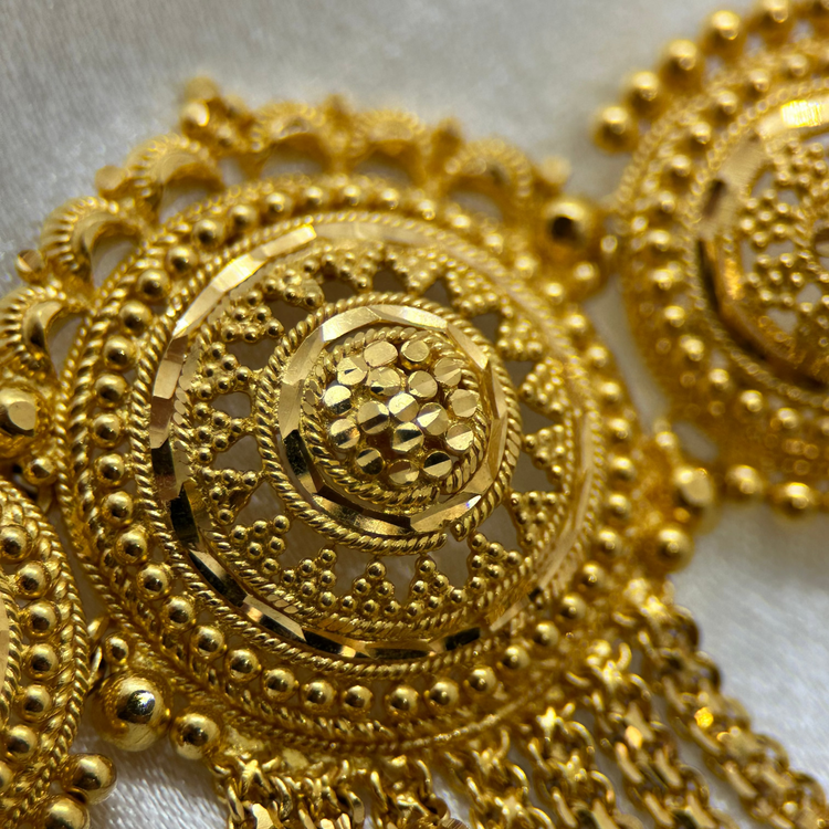 22K Indisk Chokerhalsband i filigrandesign - 26,2g