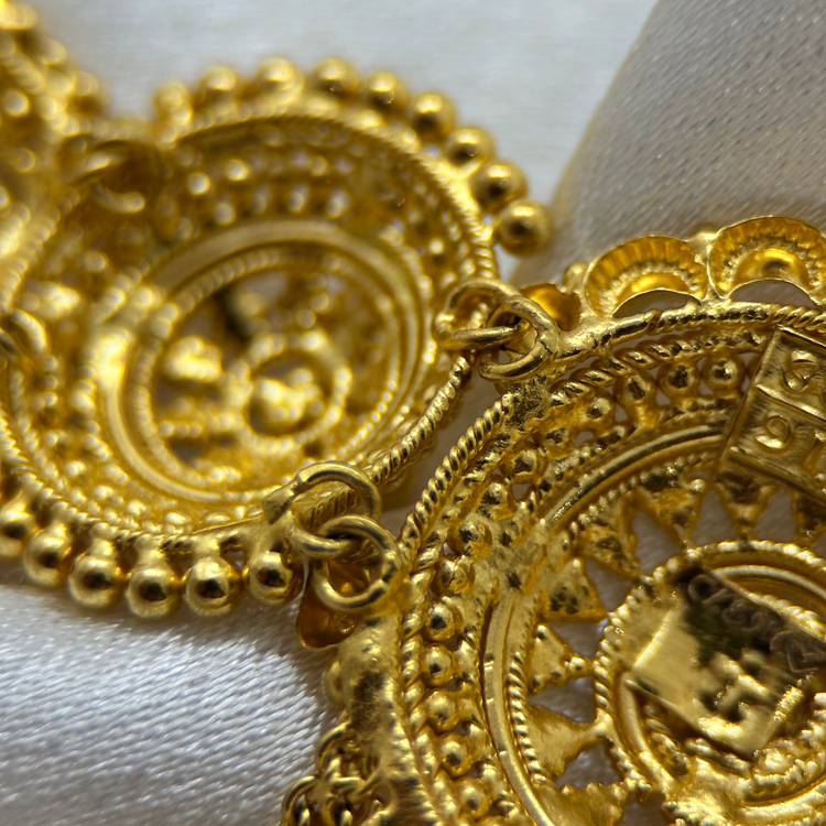 22K Indisk Chokerhalsband i filigrandesign - 26,2g