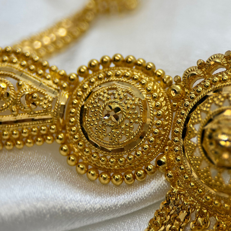 22K Indisk Chokerhalsband i filigrandesign - 26,2g