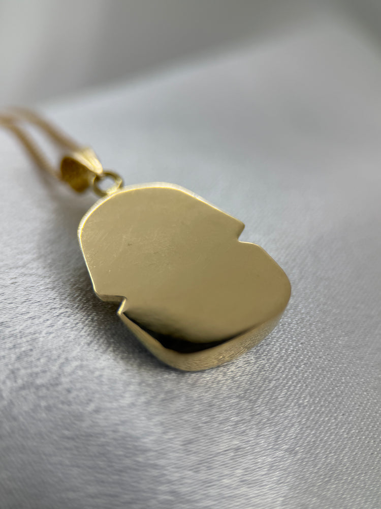 18K Farao hänge – Tvåfärgat guld med briljantslipade diamanter, 3.5 cm