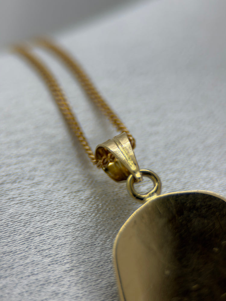 18K Farao hänge – Tvåfärgat guld med briljantslipade diamanter, 3.5 cm