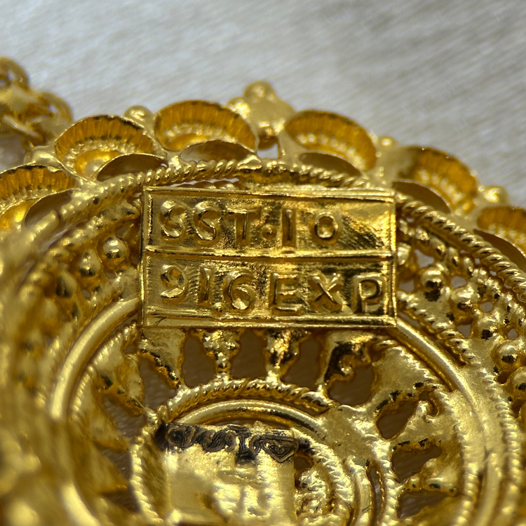 22K Indisk Chokerhalsband i filigrandesign - 26,2g