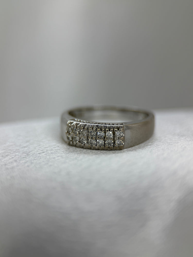 18K Dubbel diamantring – 0.25 ct, Storlek 56