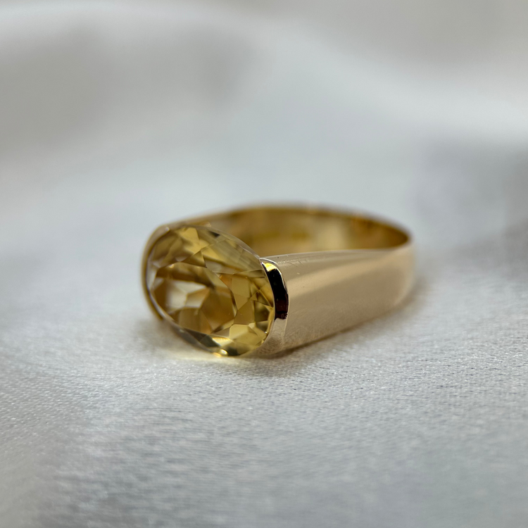 18K Citrin cocktailring av Stigbert för Engelbert 1972