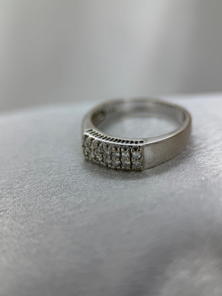 18K Dubbel diamantring – 0.25 ct, Storlek 56