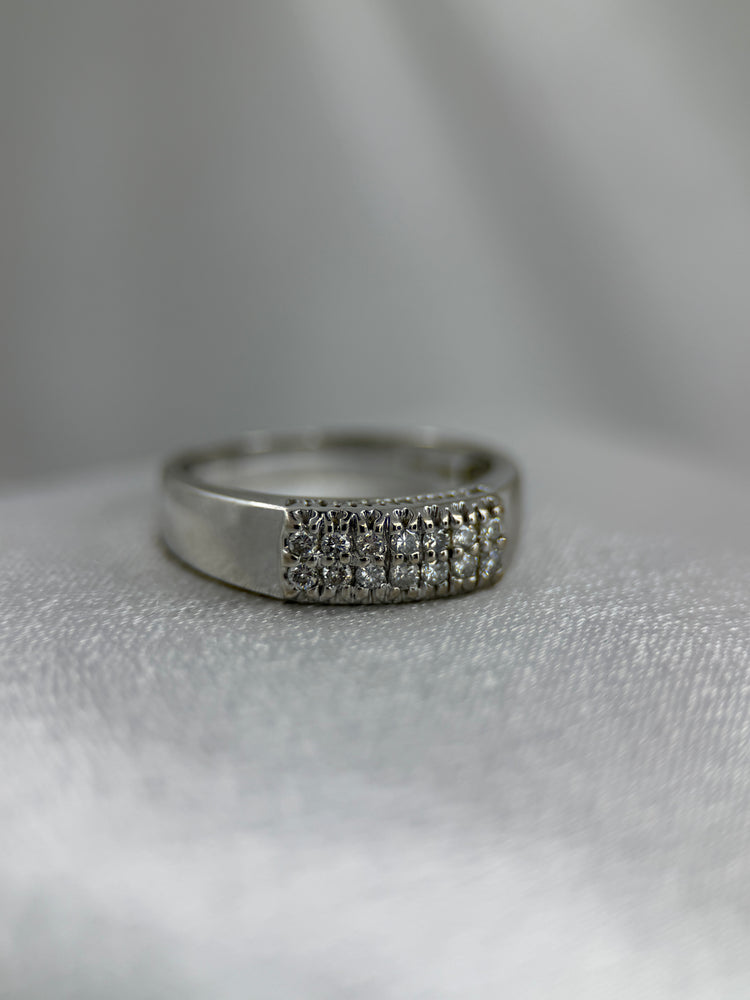 18K Dubbel diamantring – 0.25 ct, Storlek 56