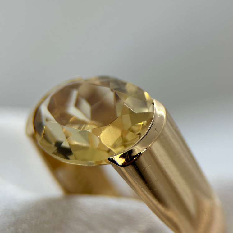 18K Citrin cocktailring av Stigbert för Engelbert 1972