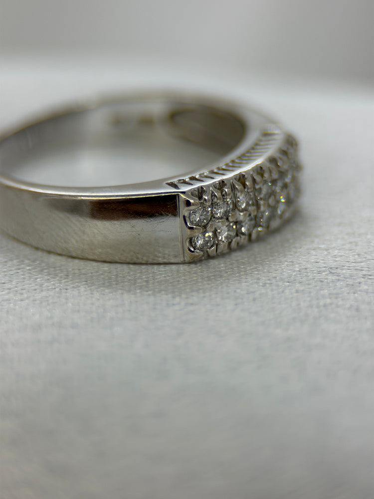 18K Dubbel diamantring – 0.25 ct, Storlek 56