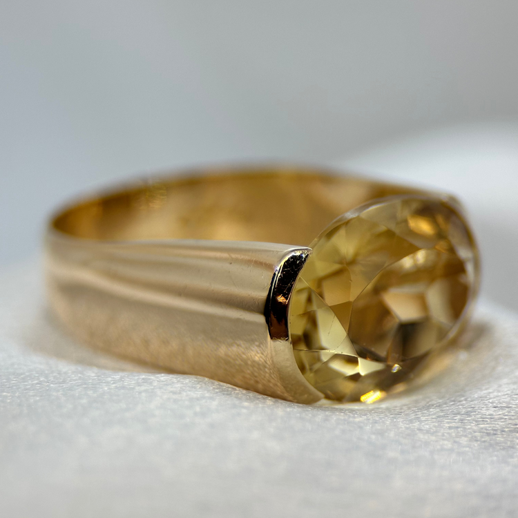 18K Citrin cocktailring av Stigbert för Engelbert 1972