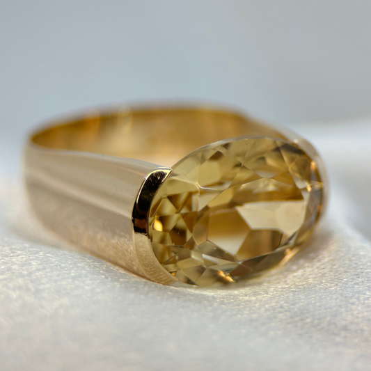 18K Citrin cocktailring av Stigbert för Engelbert 1972