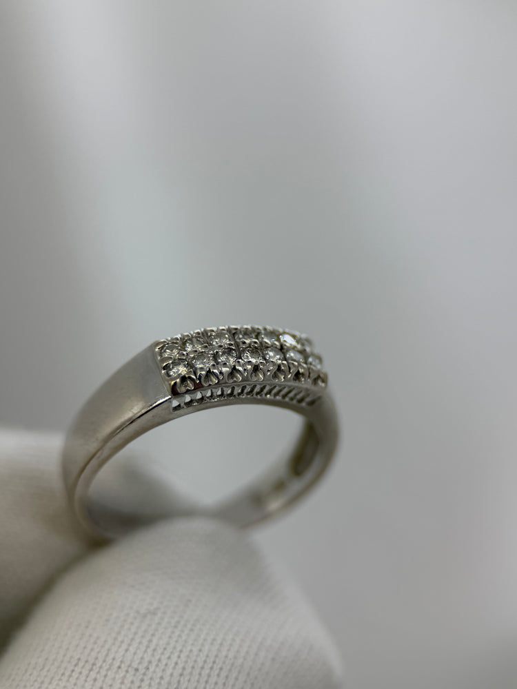 18K Dubbel diamantring – 0.25 ct, Storlek 56