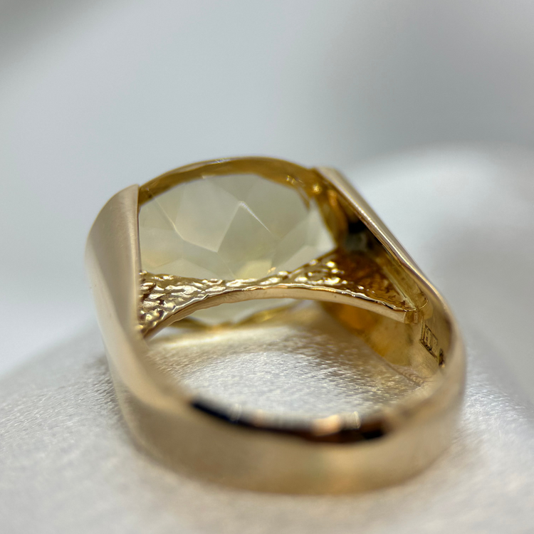 18K Citrin cocktailring av Stigbert för Engelbert 1972