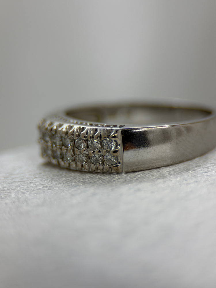 18K Dubbel diamantring – 0.25 ct, Storlek 56
