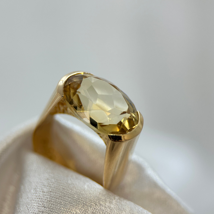 18K Citrin cocktailring av Stigbert för Engelbert 1972