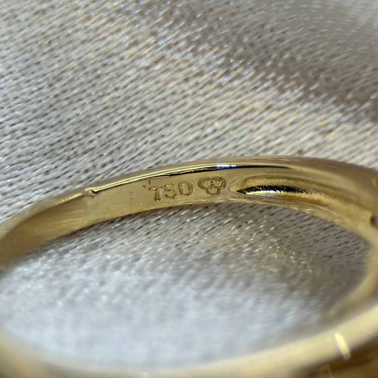 18K Safir och diamantring, storlek 50½