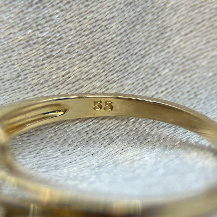 18K Safir och diamantring, storlek 50½