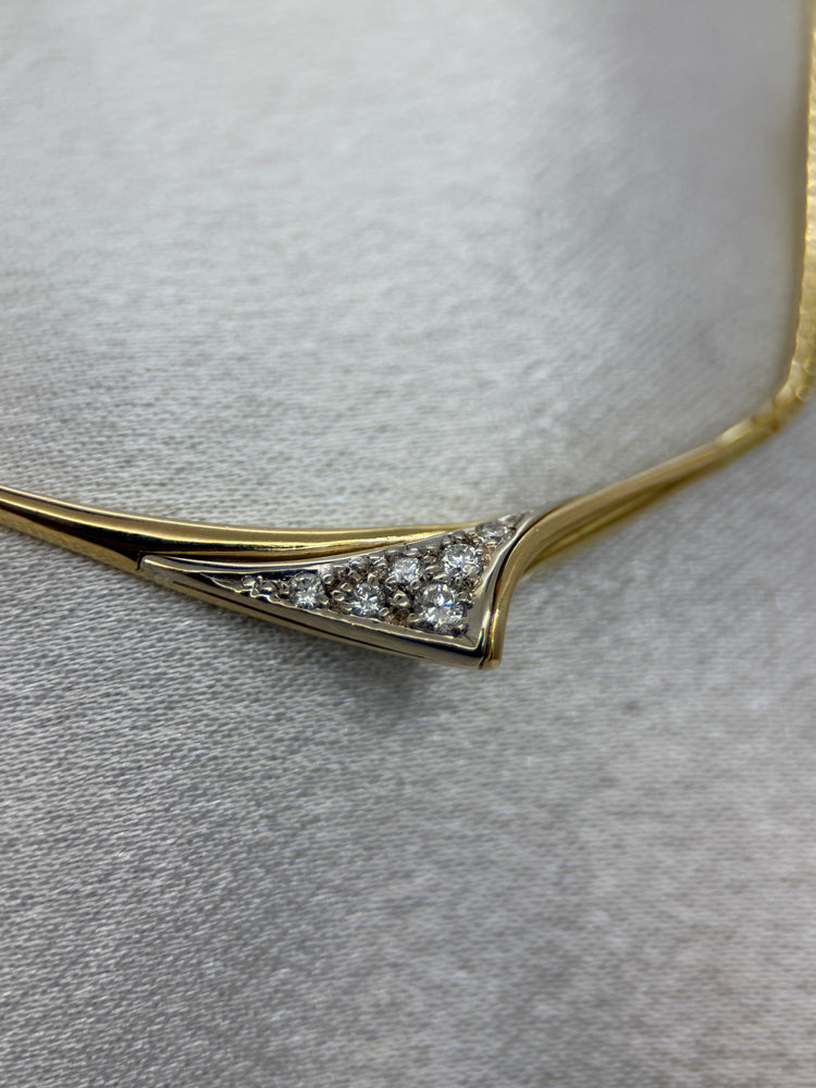 18K Ormlänkshalsband med diamanter – 0.12 ct, 41 cm