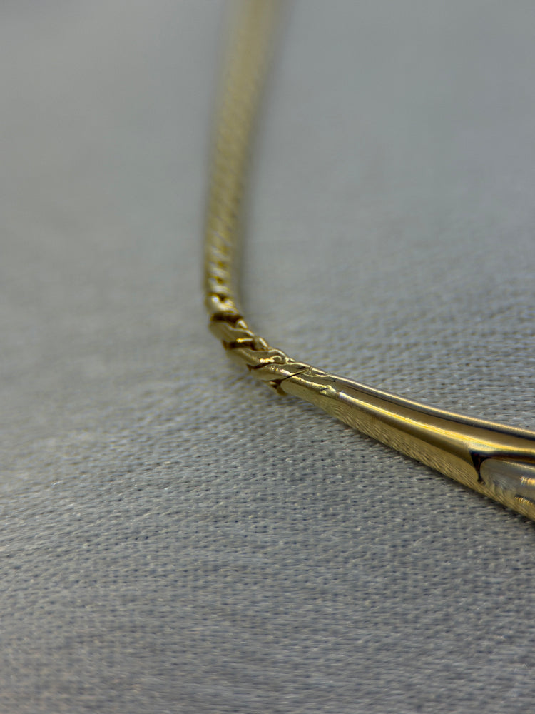 18K Ormlänkshalsband med diamanter – 0.12 ct, 41 cm