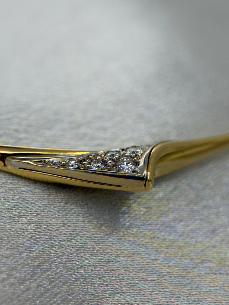18K Ormlänkshalsband med diamanter – 0.12 ct, 41 cm
