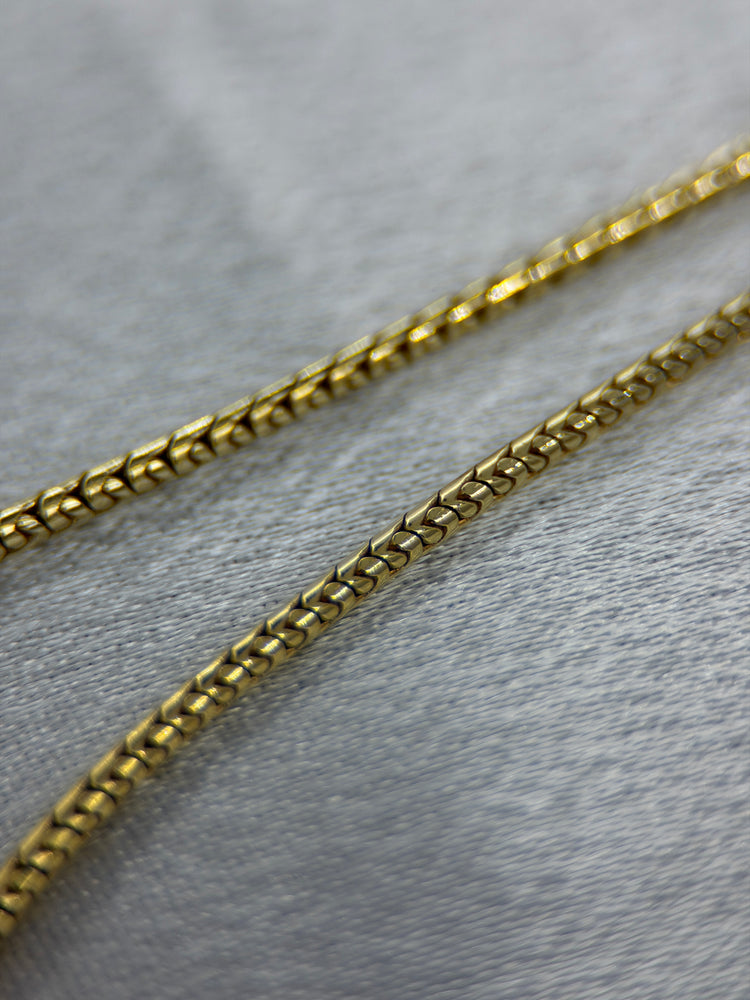18K Ormlänkshalsband med diamanter – 0.12 ct, 41 cm