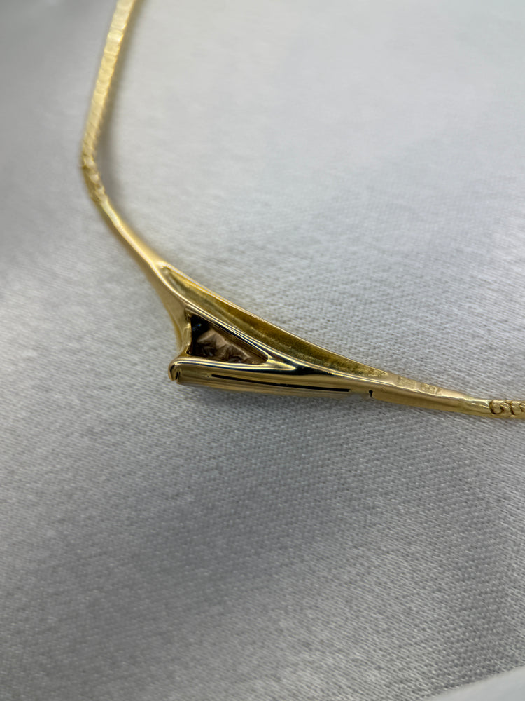 18K Ormlänkshalsband med diamanter – 0.12 ct, 41 cm