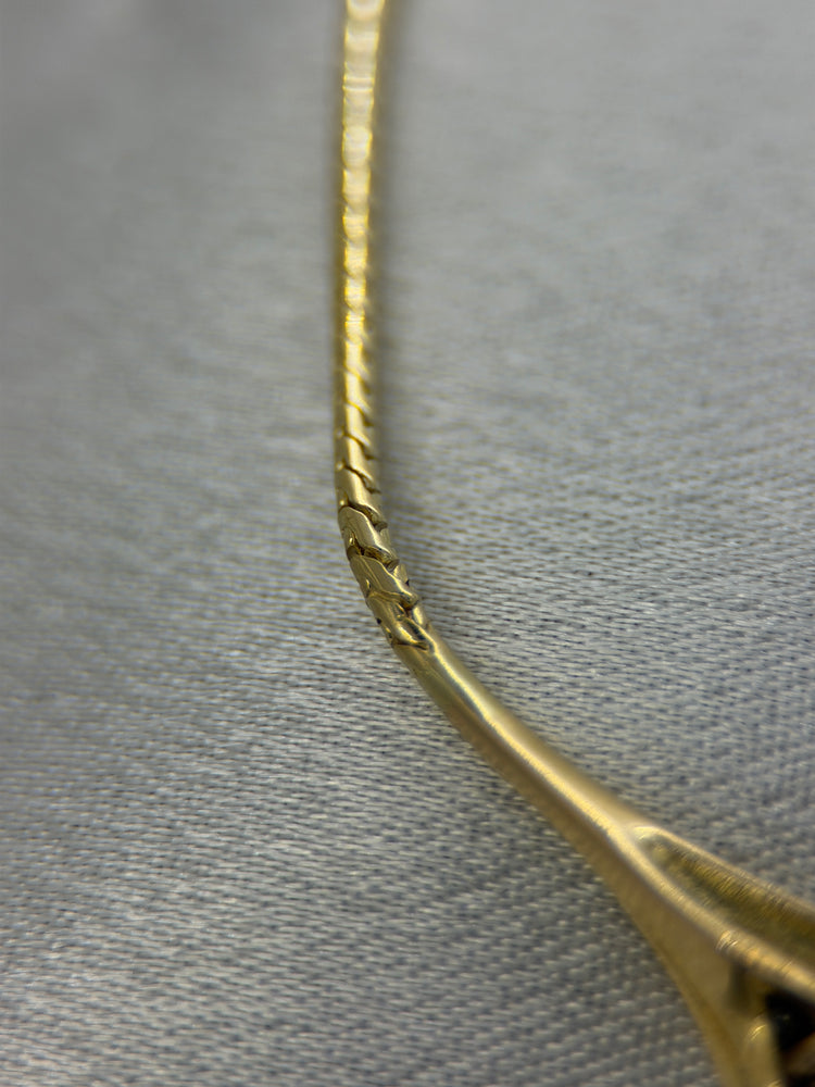 18K Ormlänkshalsband med diamanter – 0.12 ct, 41 cm