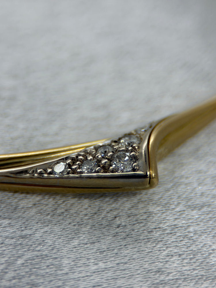 18K Ormlänkshalsband med diamanter – 0.12 ct, 41 cm