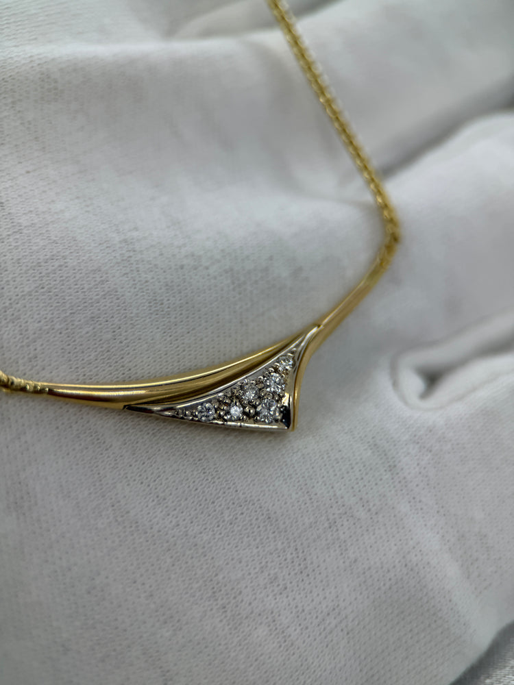 18K Ormlänkshalsband med diamanter – 0.12 ct, 41 cm