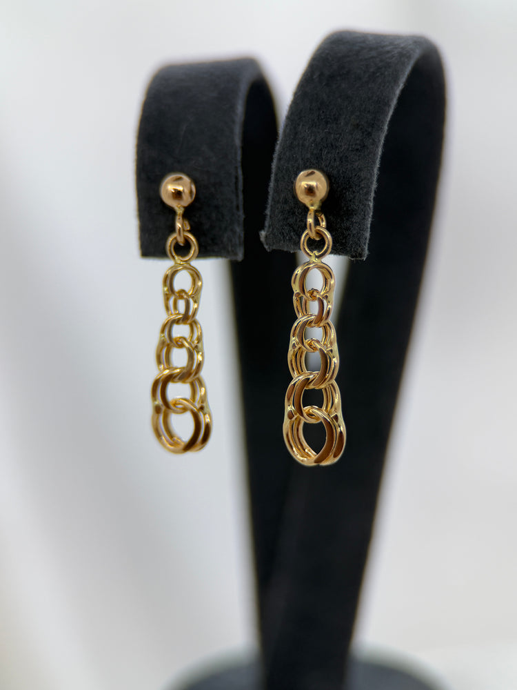 18K Bismarcklänk örhängen – Rödguld, 2.2 cm