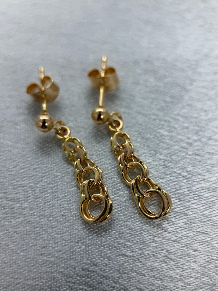 18K Bismarcklänk örhängen – Rödguld, 2.2 cm