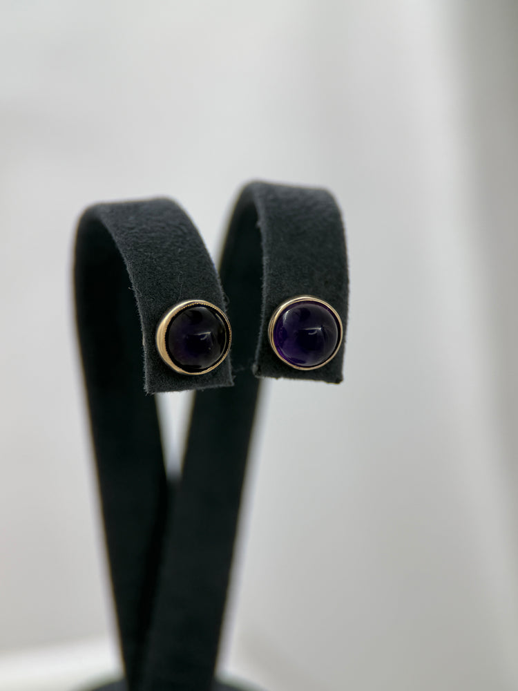 18K Ametistörhängen – Cabochon, 2.0g