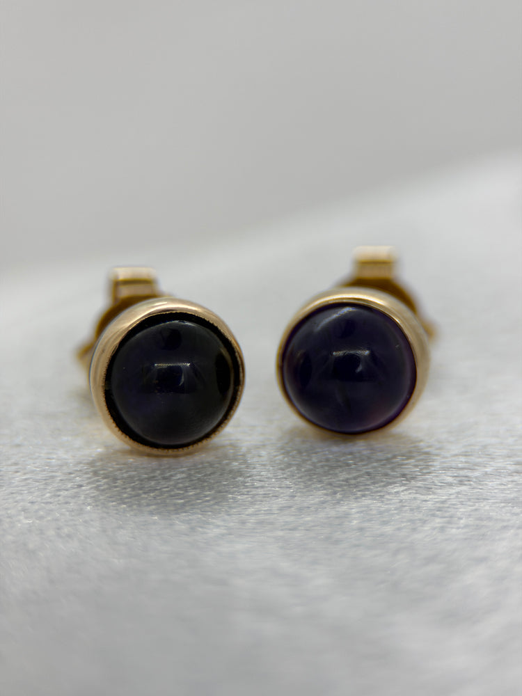 18K Ametistörhängen – Cabochon, 2.0g