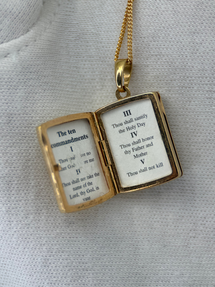 18K Berlock – Bibel med de tio budorden