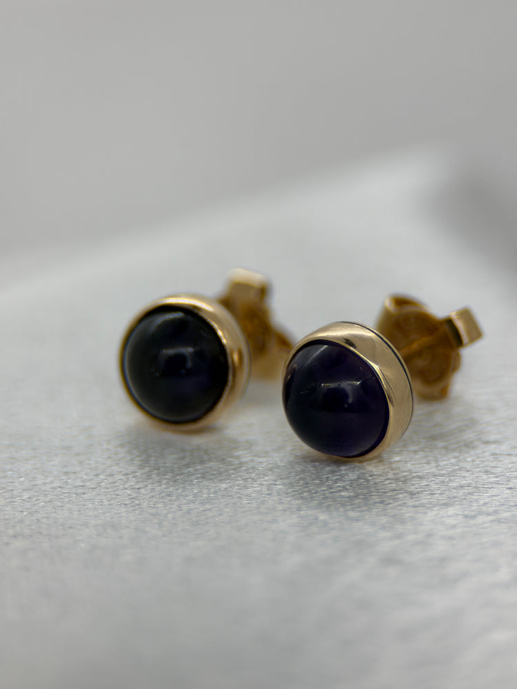 18K Ametistörhängen – Cabochon, 2.0g