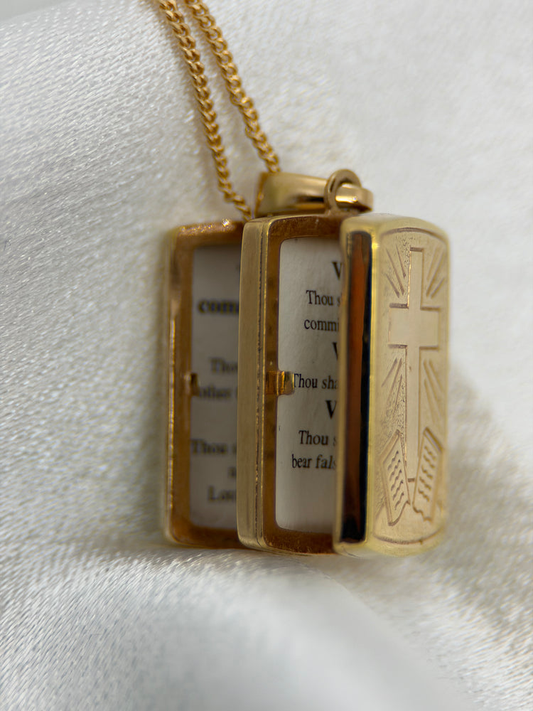 18K Berlock – Bibel med de tio budorden