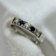 18K Safir och diamantring - 0.15ct