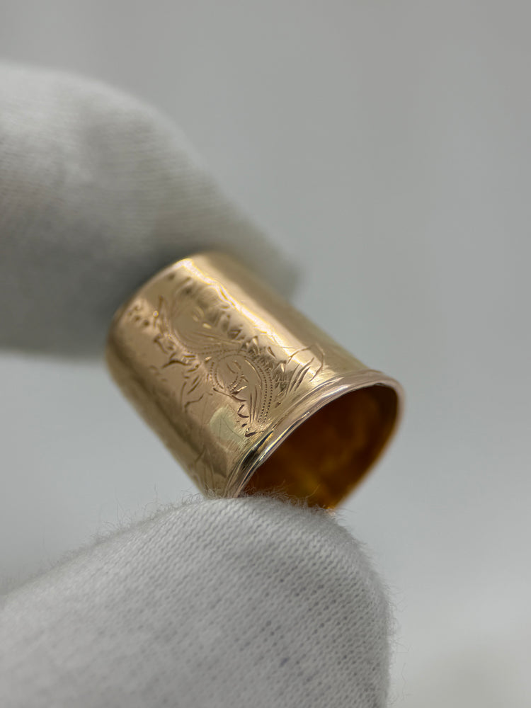 18K Fingerborg i guld – graverad, 1879