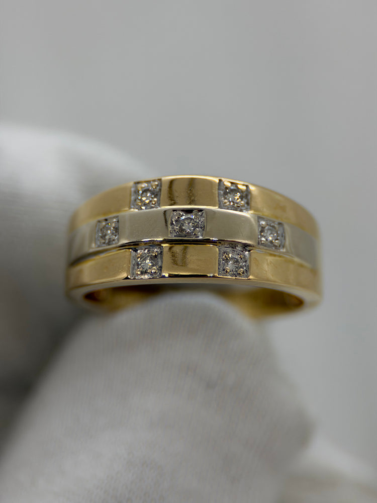 18K Tvåfärgad diamantring – 0.07 ct, Storlek 58.5