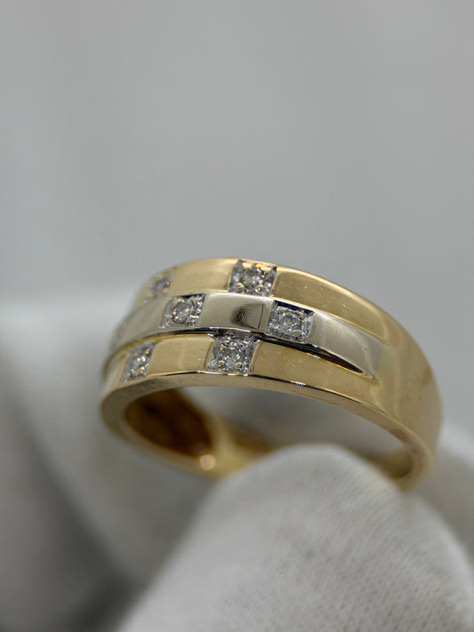 18K Tvåfärgad diamantring – 0.07 ct, Storlek 58.5