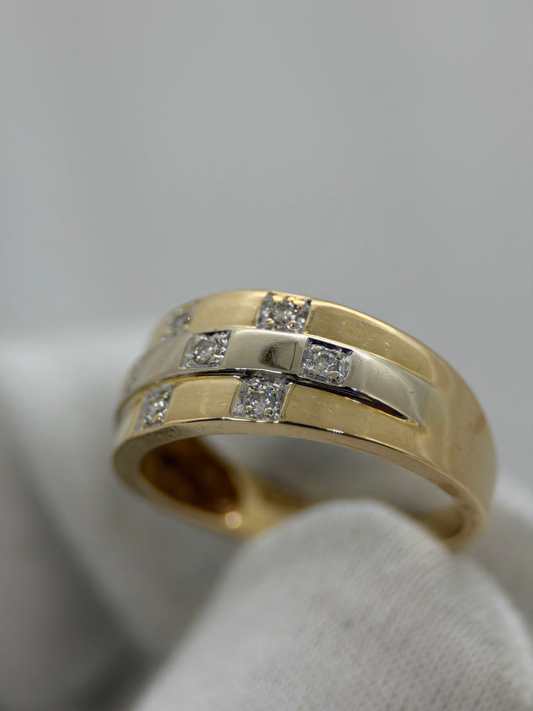 18K Tvåfärgad diamantring – 0.07 ct, Storlek 58.5