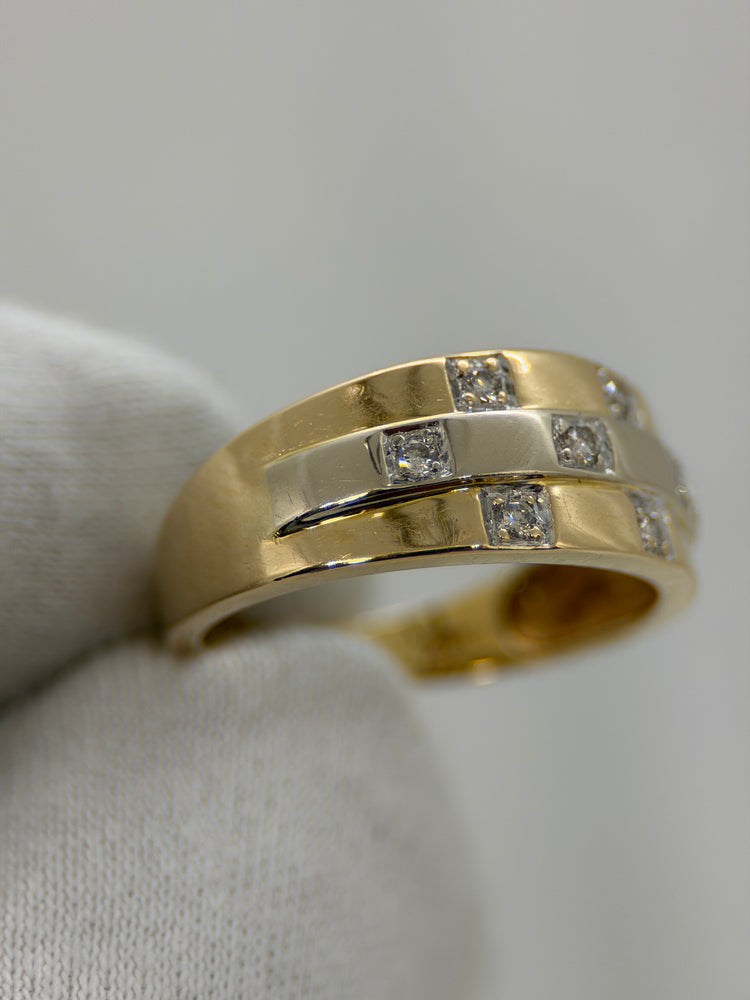 18K Tvåfärgad diamantring – 0.07 ct, Storlek 58.5