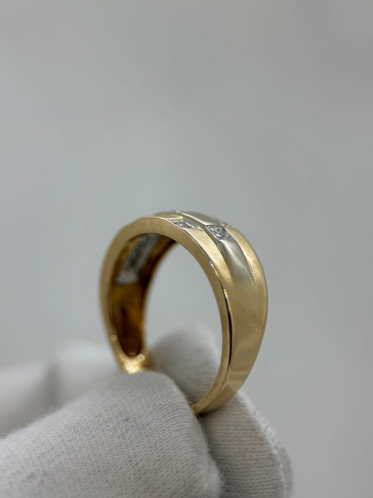 18K Tvåfärgad diamantring – 0.07 ct, Storlek 58.5