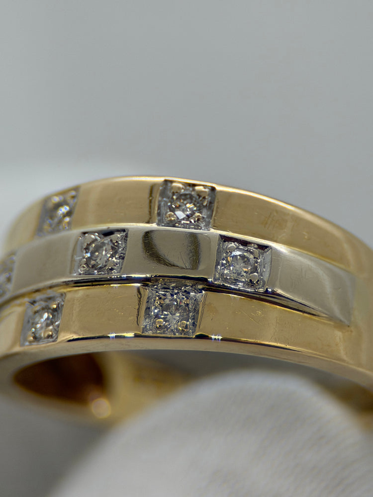 18K Tvåfärgad diamantring – 0.07 ct, Storlek 58.5