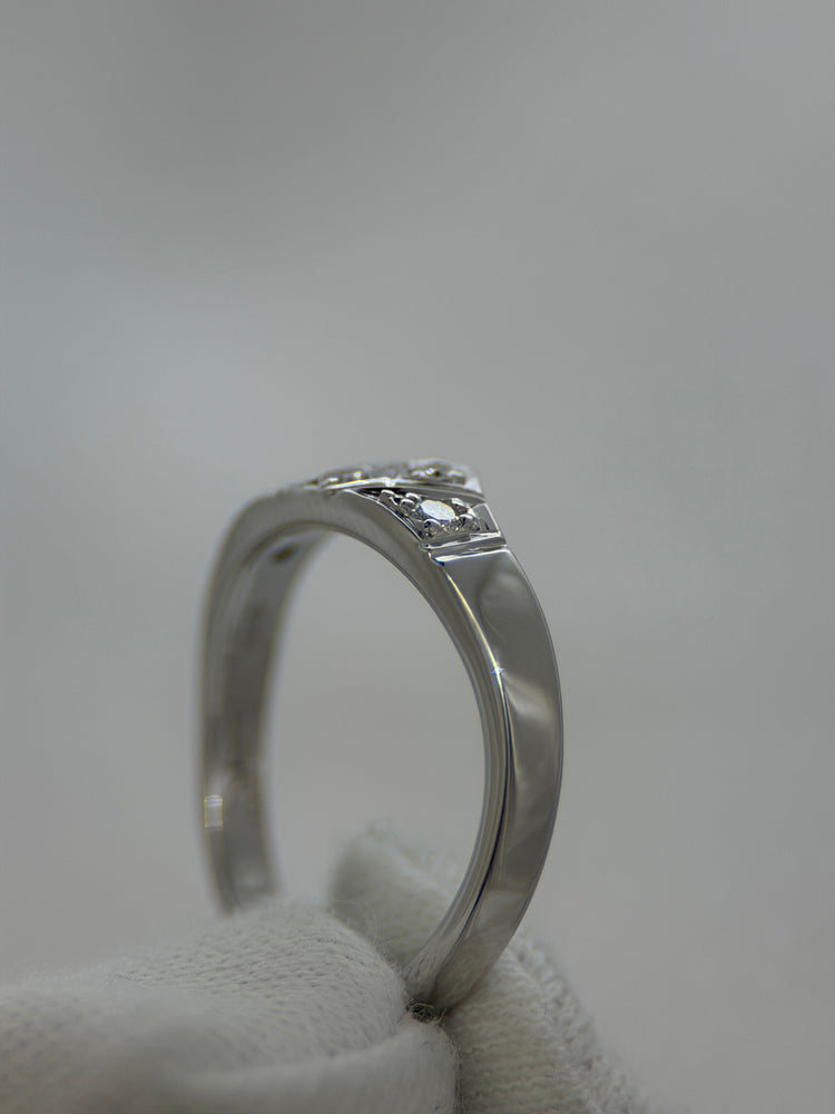 18K Diamantring i vitguld – 5 briljanter, Storlek 52