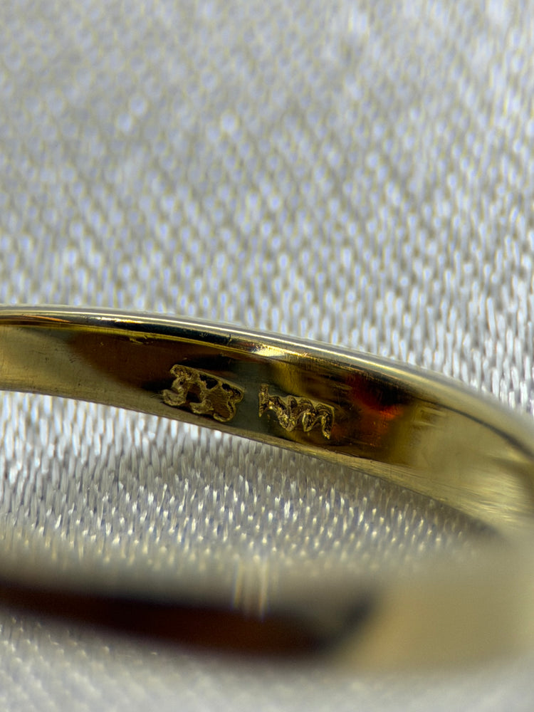 8K Granatring – Oval klusterfattning, Storlek 57
